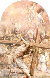 station of the cross, carrying the cross, by Duda Gracz